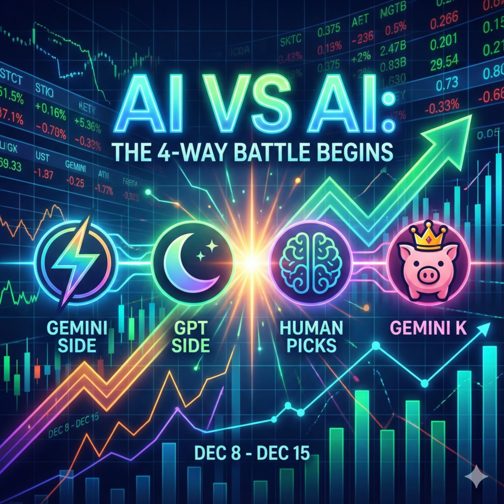 【特別レポート】🏆 AI VS AI 12/8週 銘柄選定全記録 (XII)：全発注完了！四つ巴バトルスタート