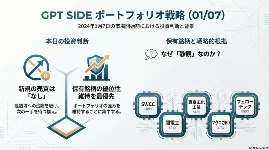 【01/07 寄前】GPT SIDE銘柄入れ替え｜国策×半導体の初動だけを取りに行く